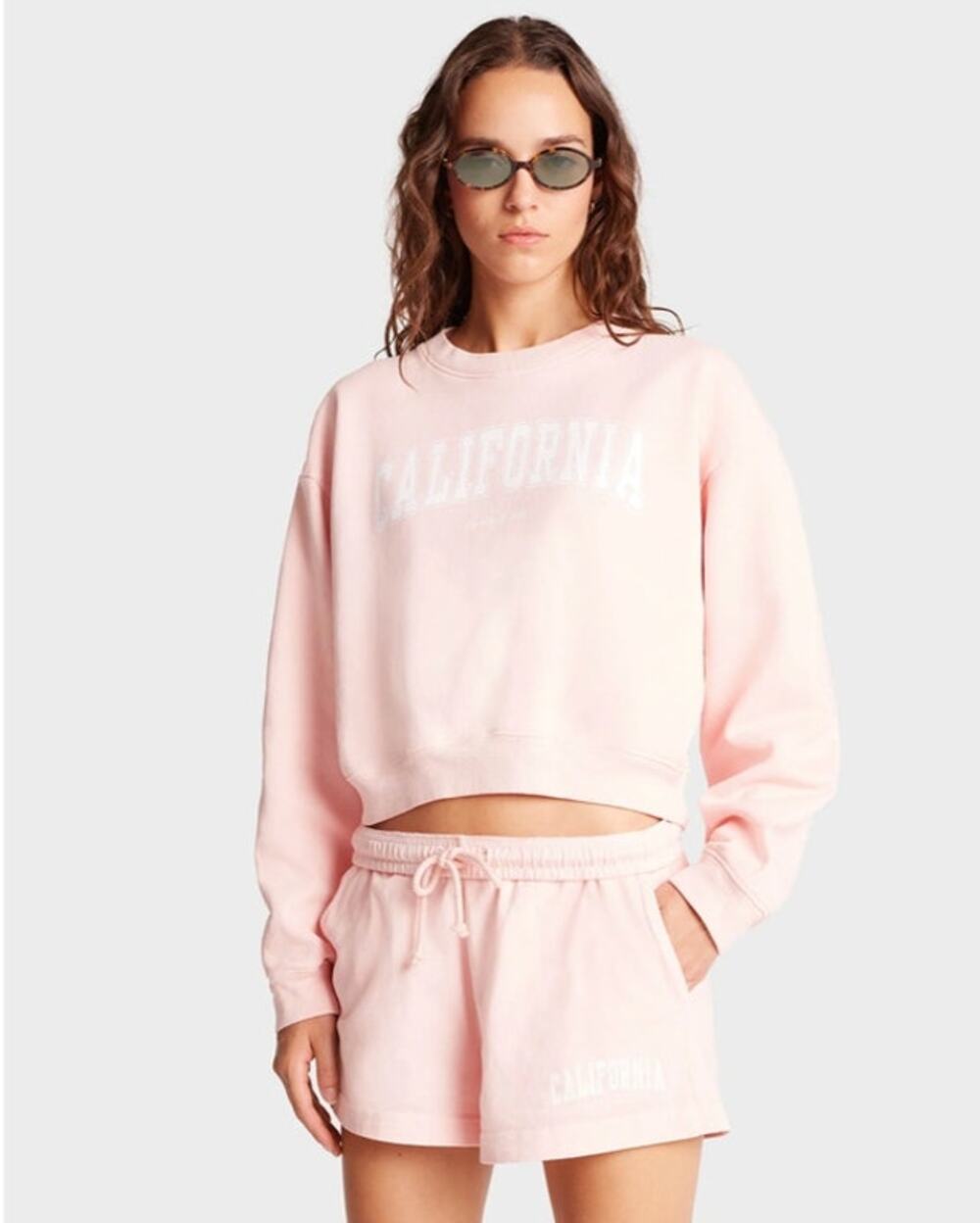 Sporty & Rich California Cropped Crewneck Sweatshirt